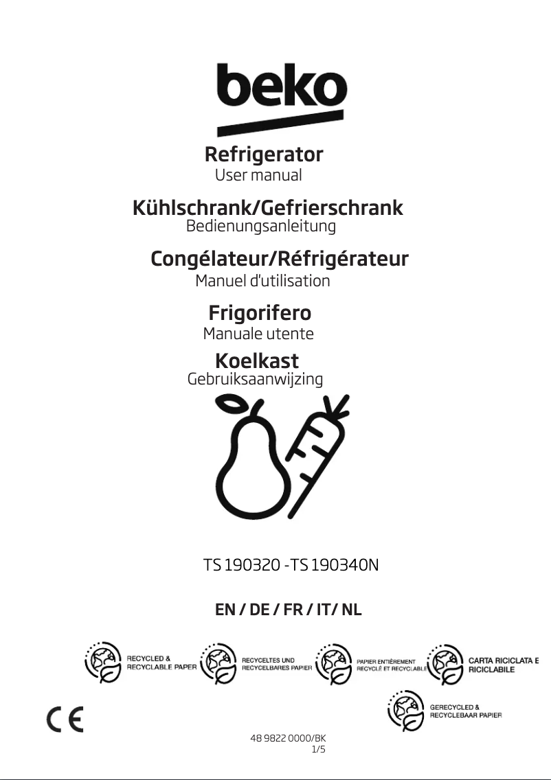 Imagen de la primera página del manual del dispositivo TS190340N