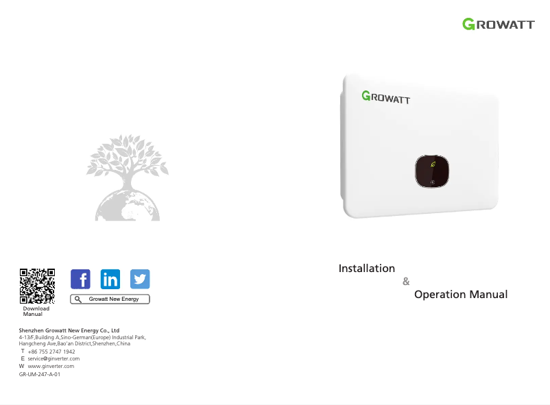 Página 1 del manual Manual de usuario Growatt MID 33-50KTL3-X2