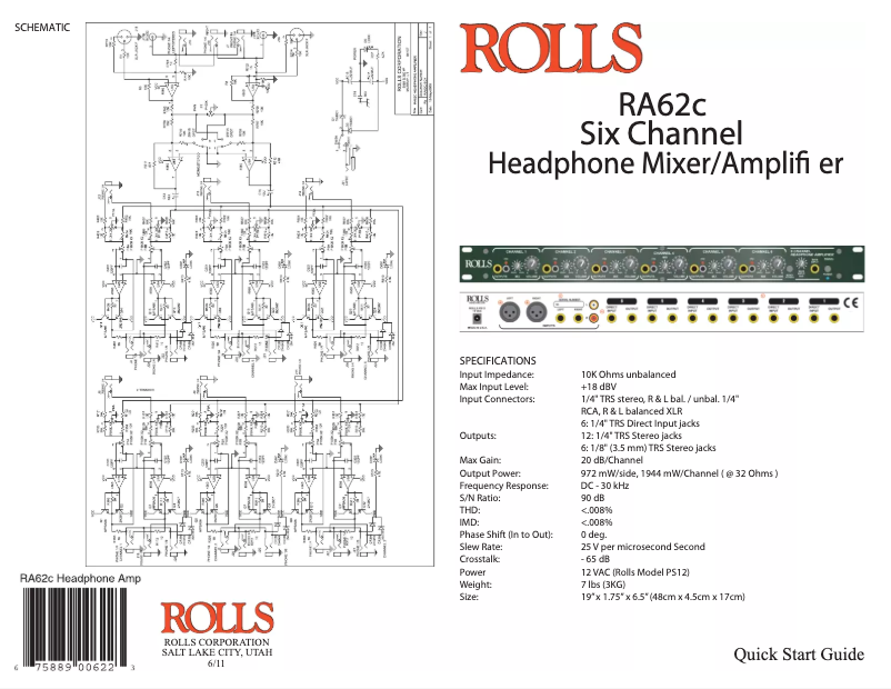 Página 1 del manual Manual de usuario Rolls RA62c