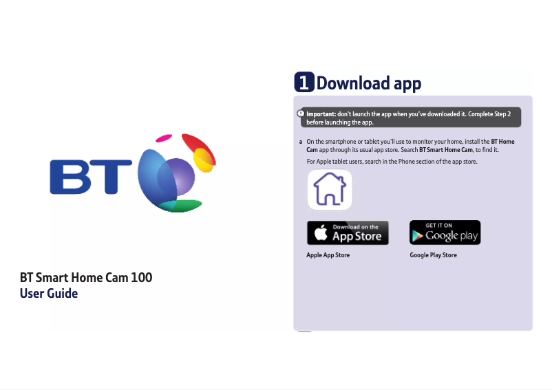 Página nº 1 - Manual de usuario British Telecom Smart Home Cam 100