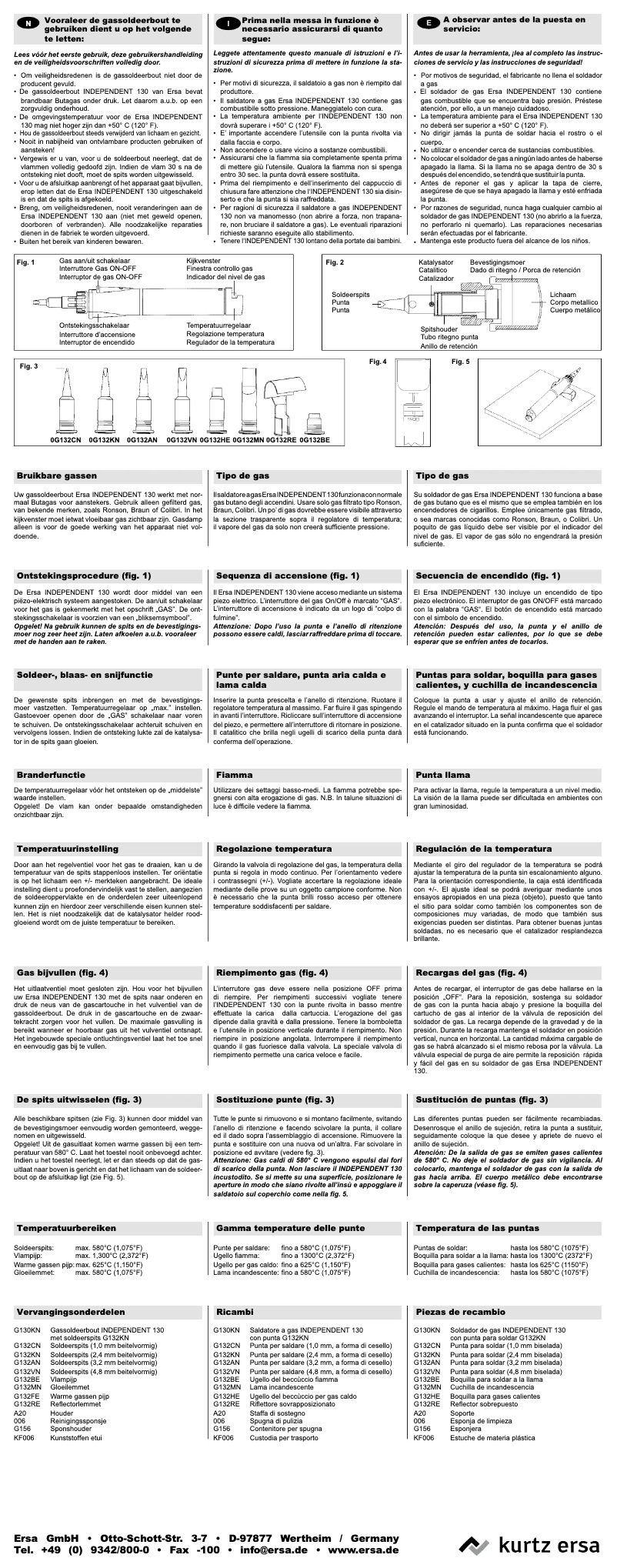 Página nº 1 - Manual de usuario Ersa Independent 130