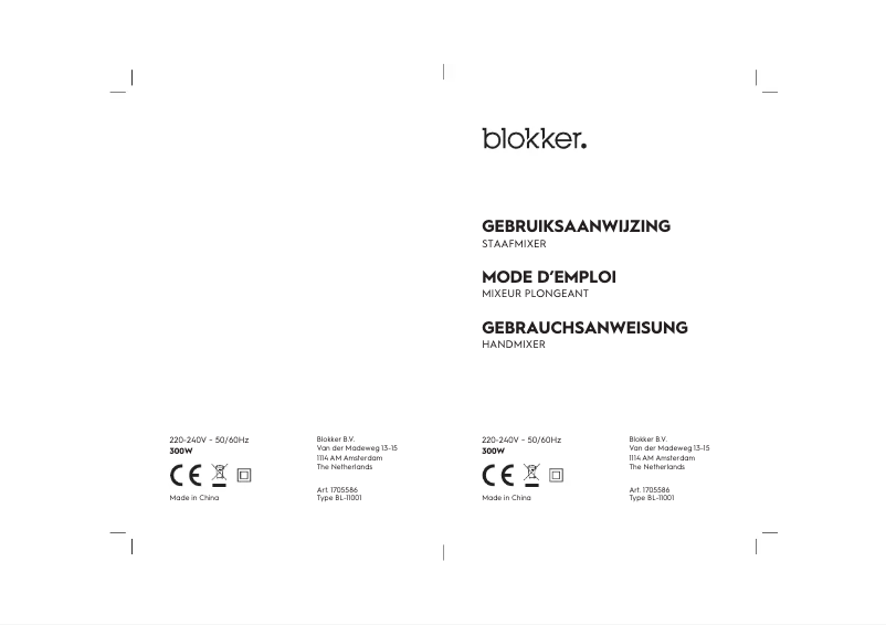 Página 1 del manual Manual de usuario Blokker BL-11001