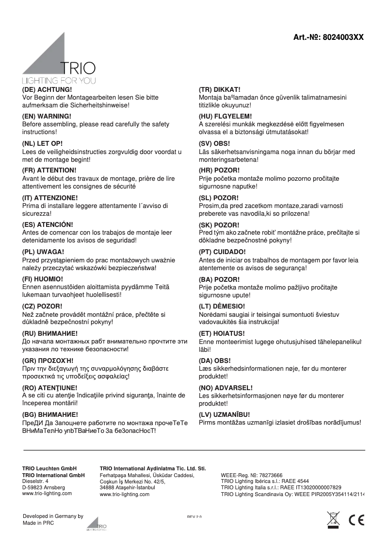 Imagen de la primera página del manual del dispositivo Marley 802400307