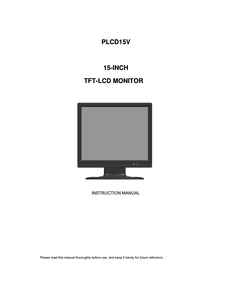 Imagen de la primera página del manual del dispositivo PLCD15V