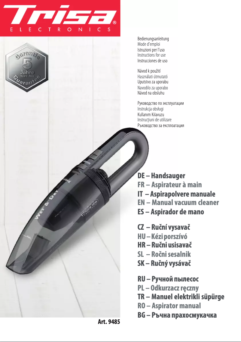 Imagen de la primera página del manual del dispositivo Quick Clean Classic 9485