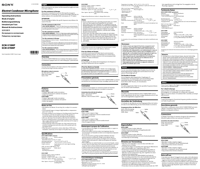 Imagen de la primera página del manual del dispositivo ECM-V1BMP