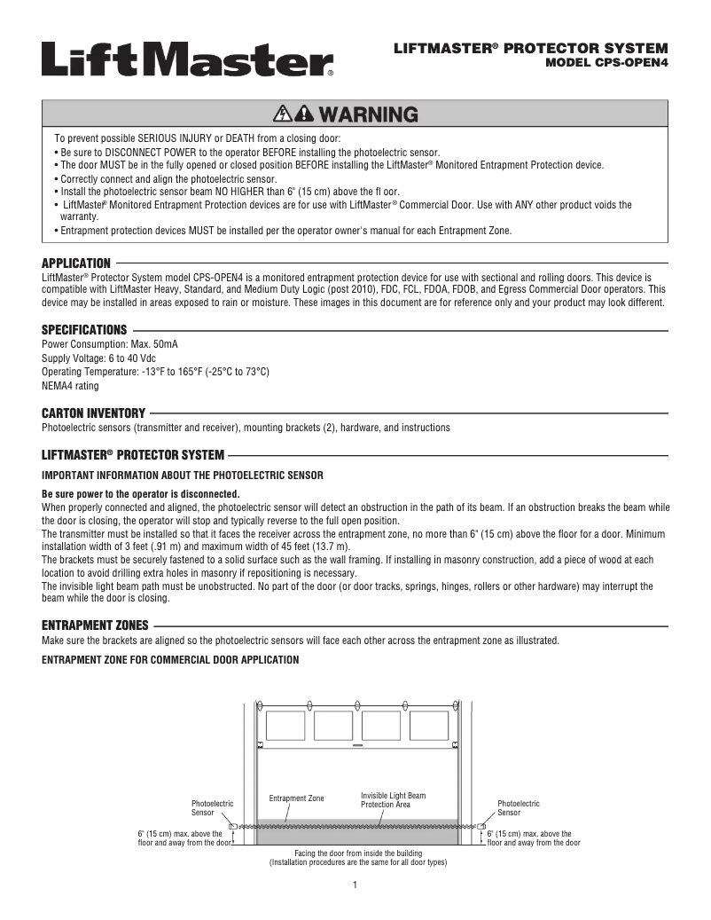 Imagen de la primera página del manual del dispositivo CPS-OPEN4