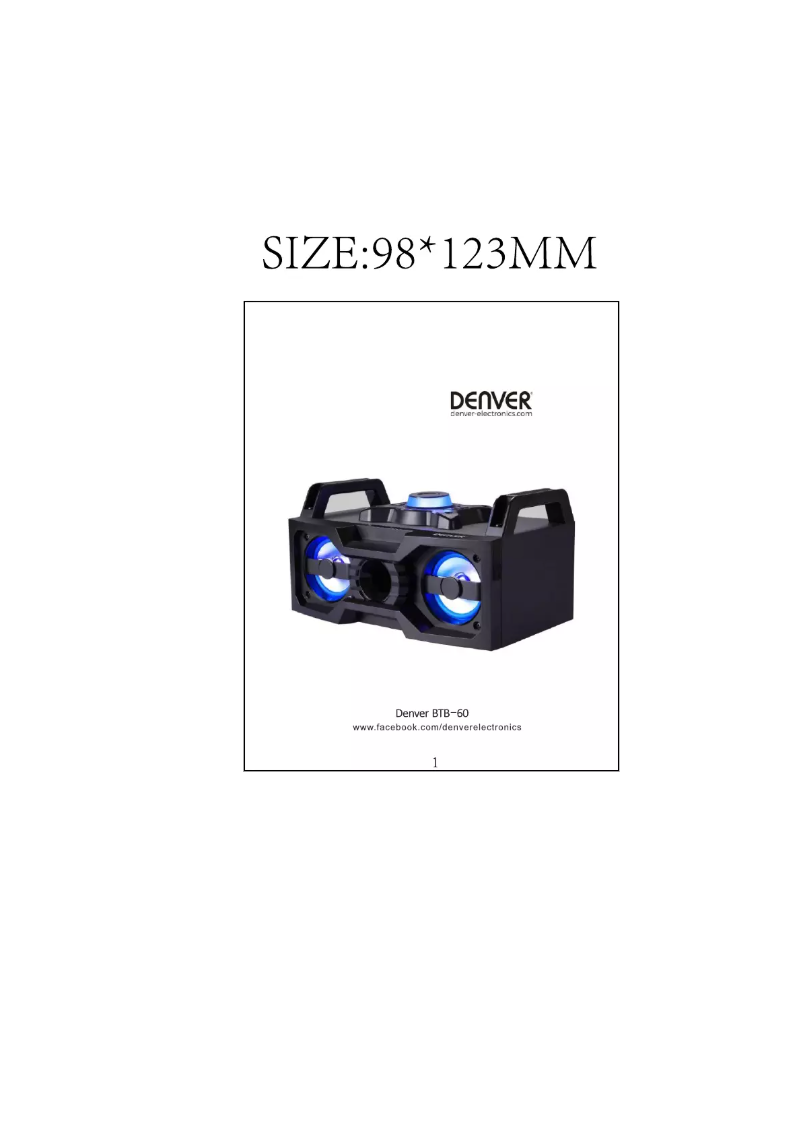 Página nº 1 - Manual de usuario Denver BTB-60