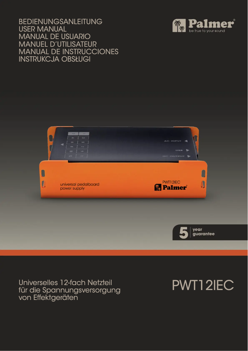 Página nº 1 - Manual de usuario Palmer PWT 12 IEC