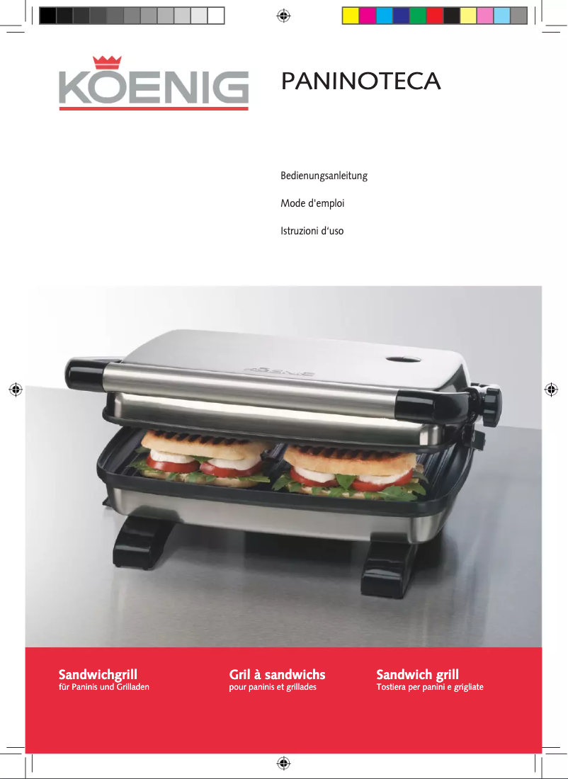 Imagen de la primera página del manual del dispositivo Paninoteca B02310