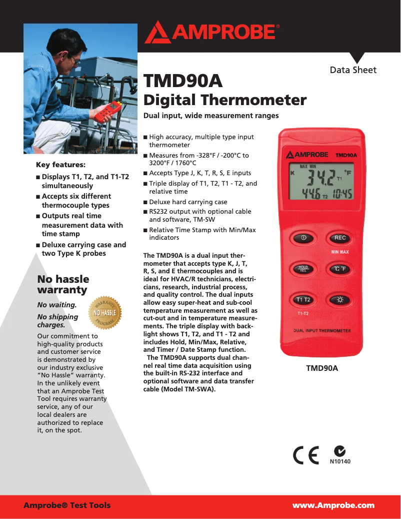 Página 1 del manual Ficha técnica Amprobe TMD90A