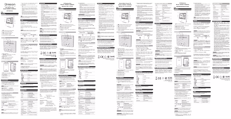 Página 1 del manual Manual de usuario Oregon Scientific BAR800A