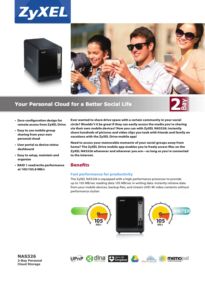 Imagen de la primera página del manual del dispositivo NAS326