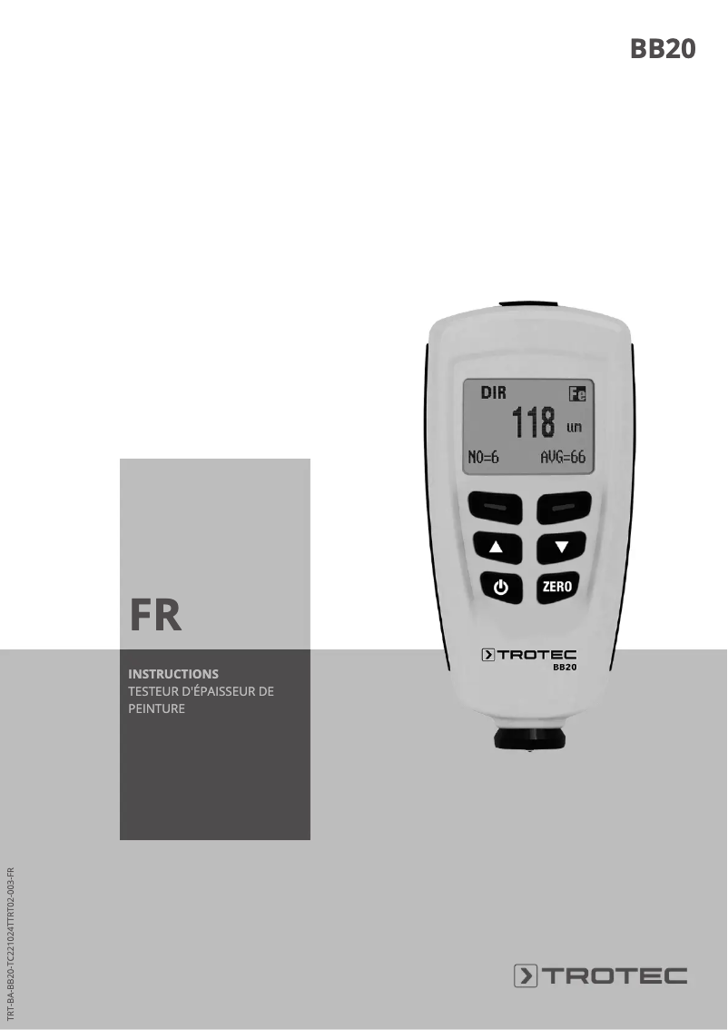 Página 1 del manual Manual de usuario Trotec BB20