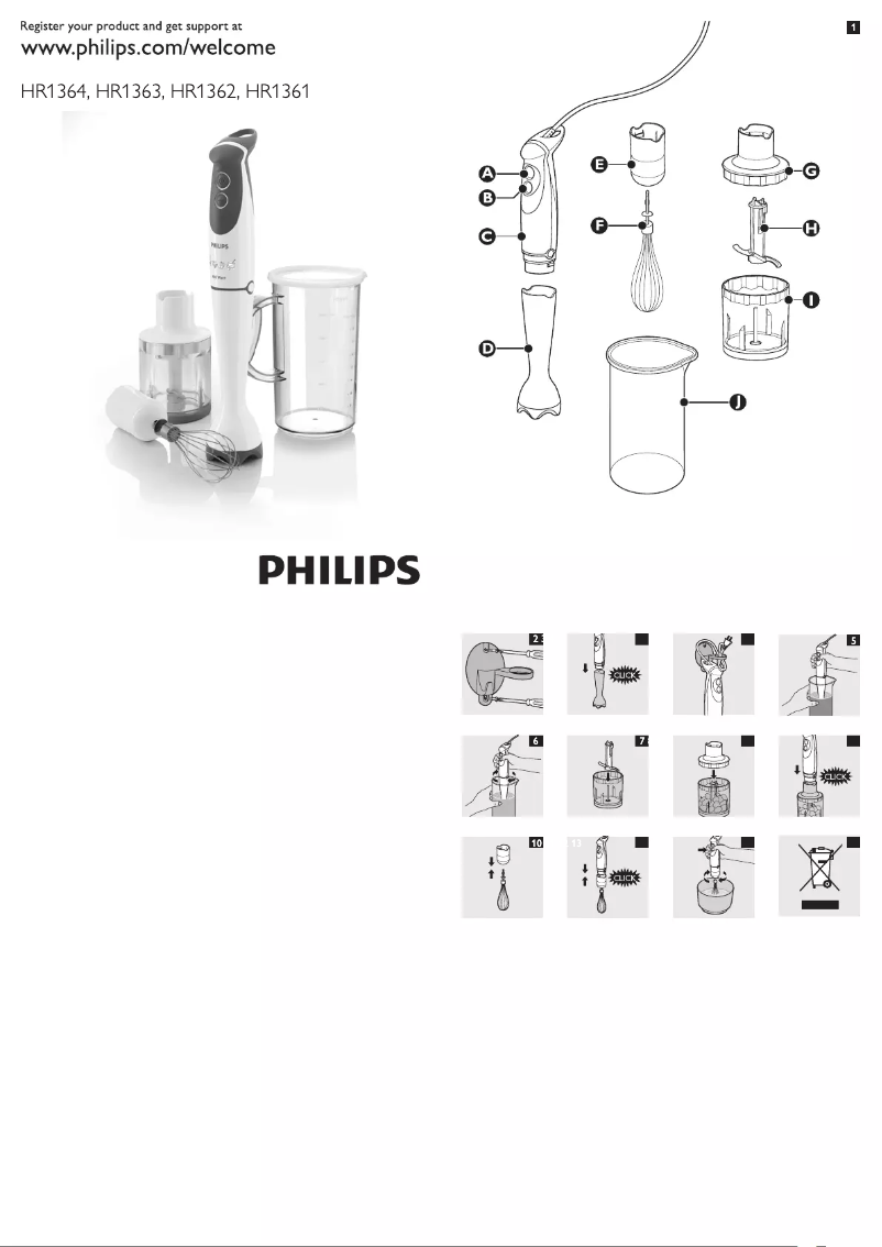 Imagen de la primera página del manual del dispositivo HR1361