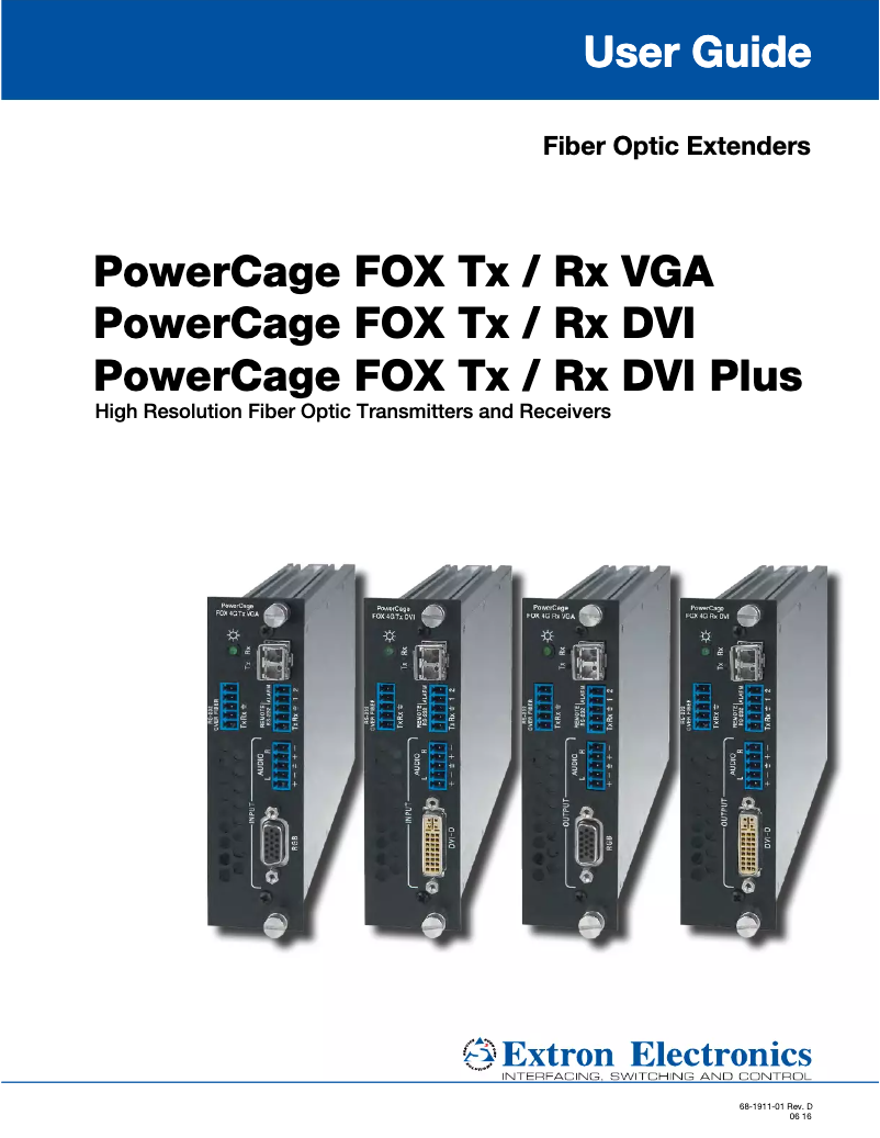 Imagen de la primera página del manual del dispositivo PowerCage FOX Tx VGA MM