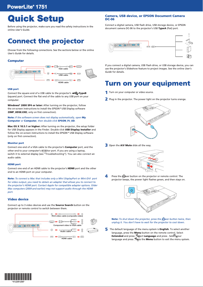 Página 1 del manual Manual de usuario Epson PowerLite 1751