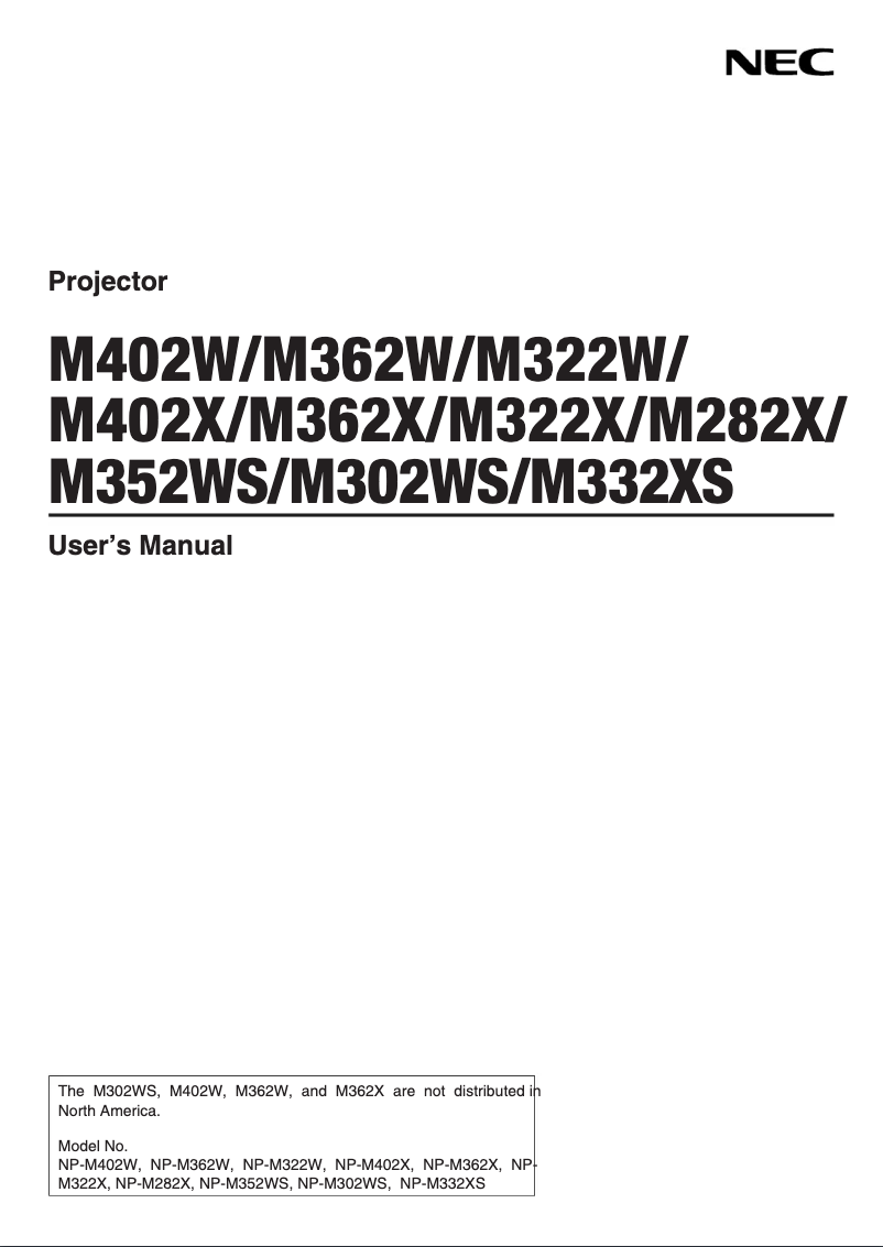 Imagen de la primera página del manual del dispositivo M352WS