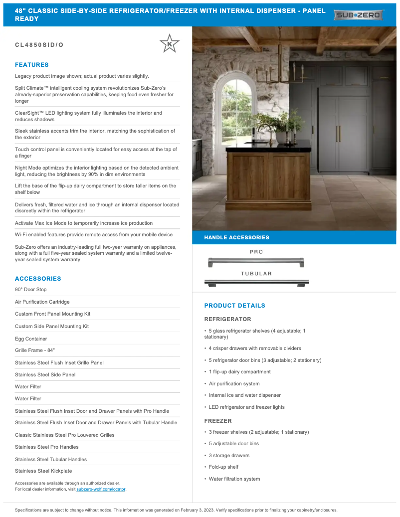 Página 1 del manual Manual de usuario Sub-Zero CL4850SIO