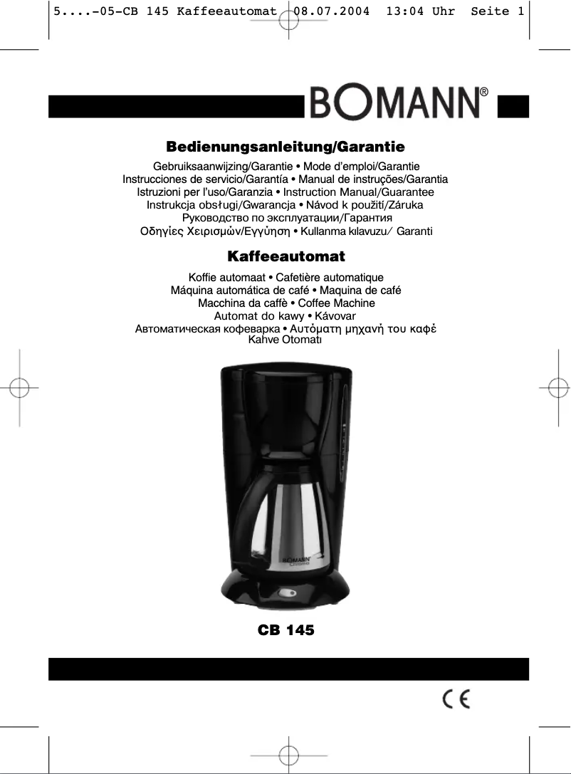 Imagen de la primera página del manual del dispositivo CB 145
