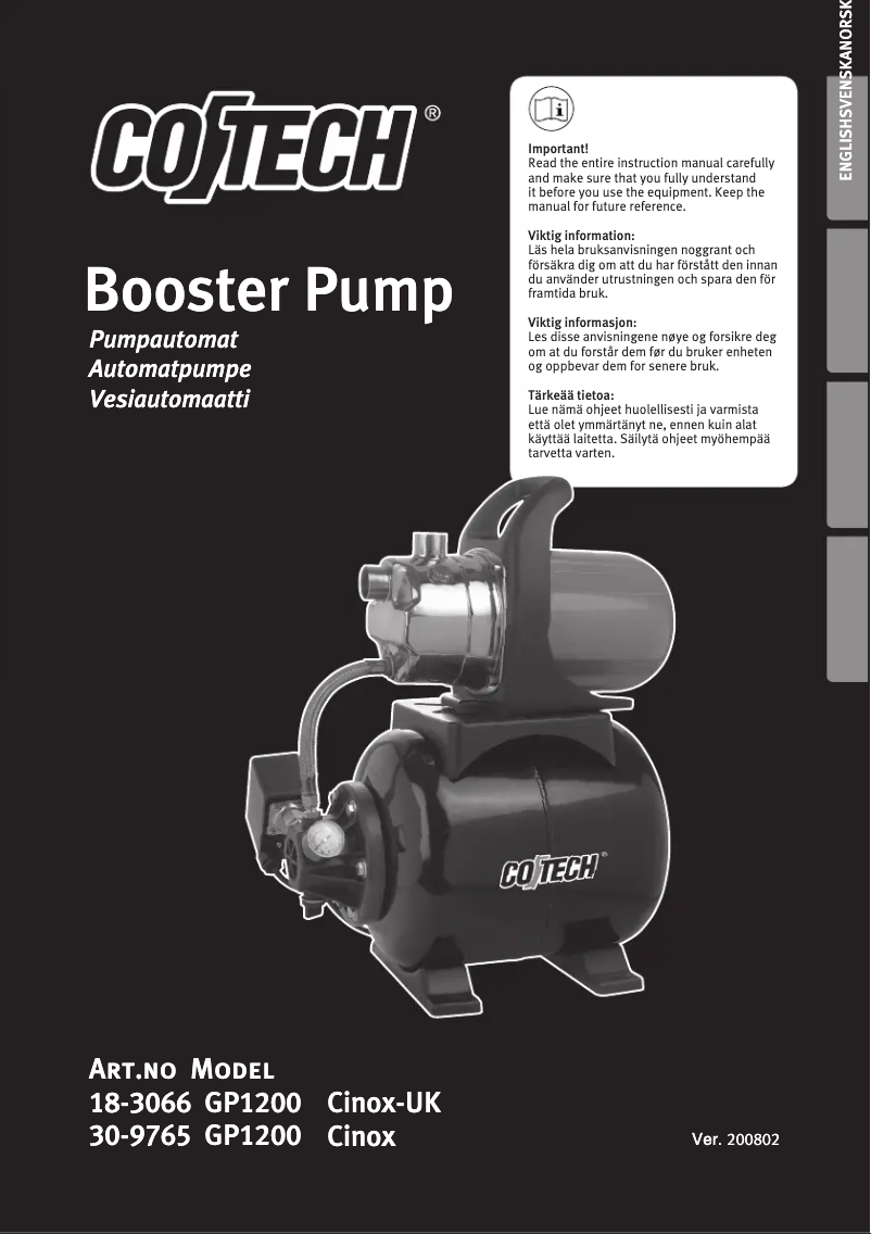 Página 1 del manual Manual de usuario Cotech GP1200