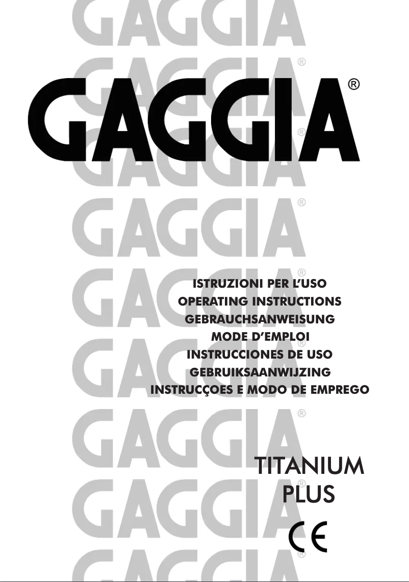 Página 1 del manual Manual de usuario Gaggia Titanium Plus