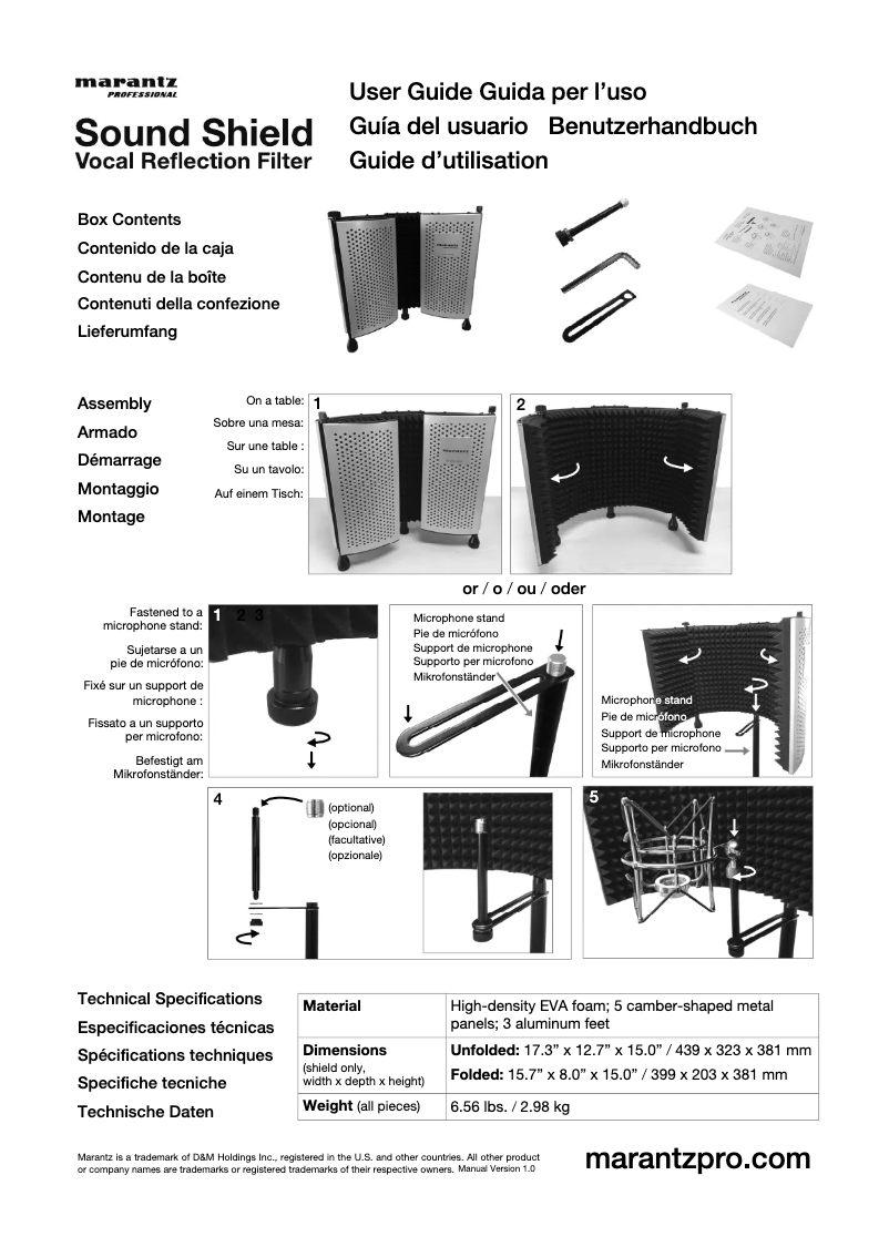 Página 1 del manual Manual de usuario Marantz Sound Shield