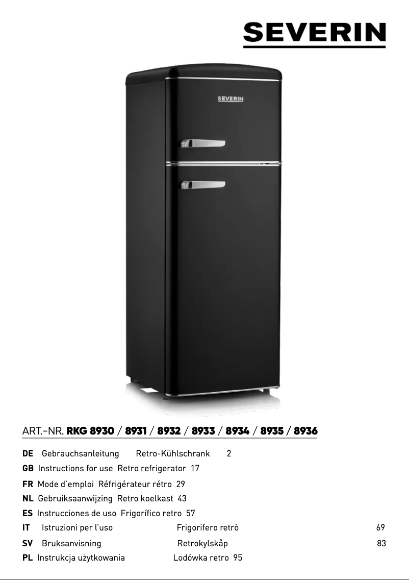 Página 1 del manual Manual de usuario Severin RKG 8933