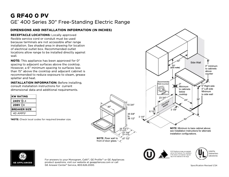 Imagen de la primera página del manual del dispositivo GRF400PVSS