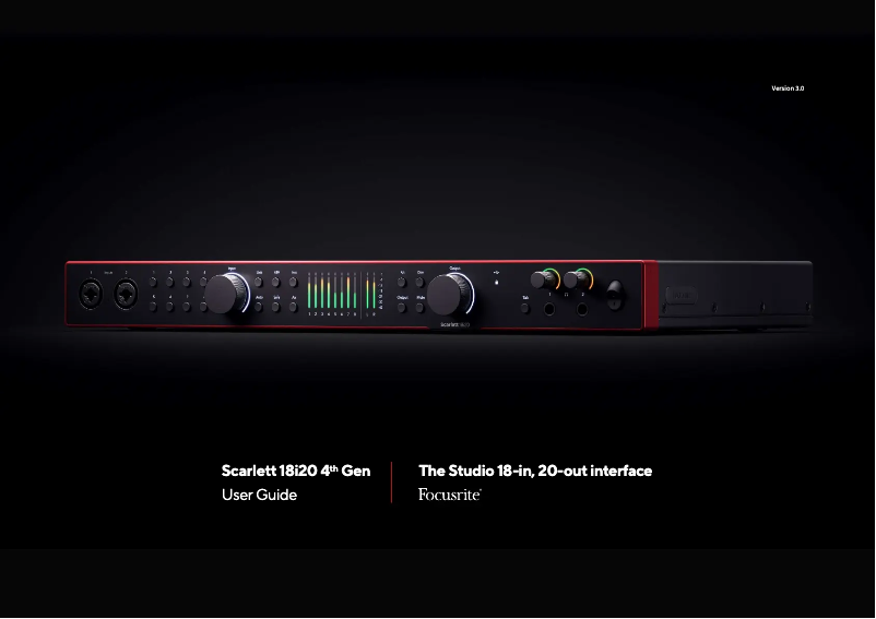 Imagen de la primera página del manual del dispositivo Scarlett 18i20 4th Gen