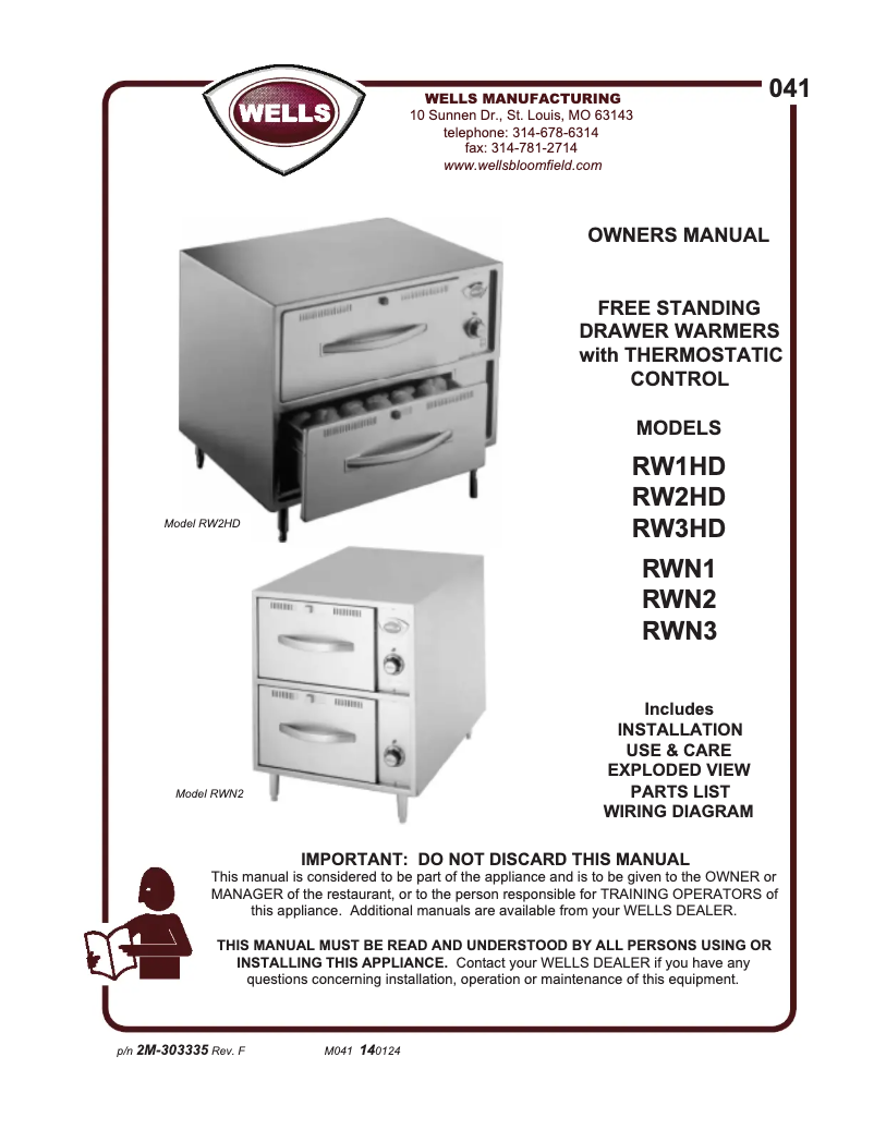 Página 1 del manual Manual de usuario Wells RWN1