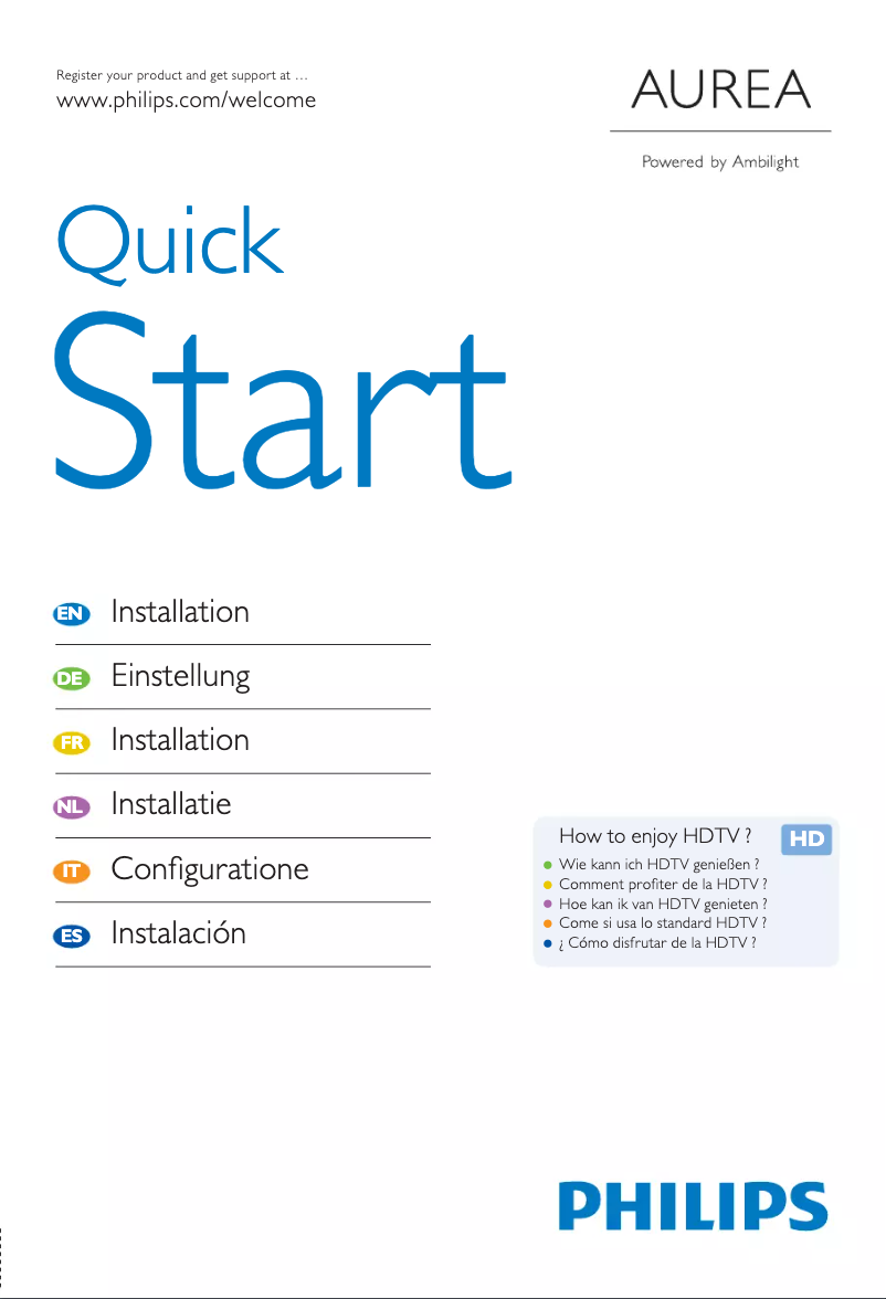 Imagen de la primera página del manual del dispositivo 37PFL9903H