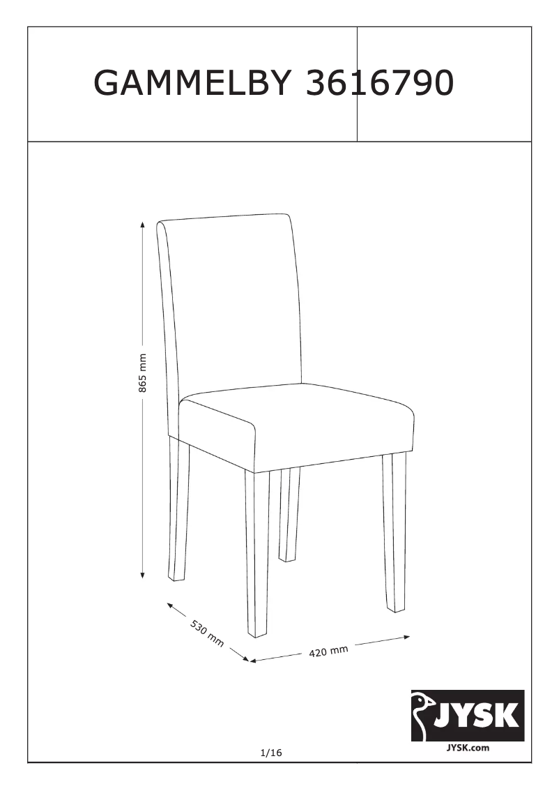 Imagen de la primera página del manual del dispositivo Gammelby