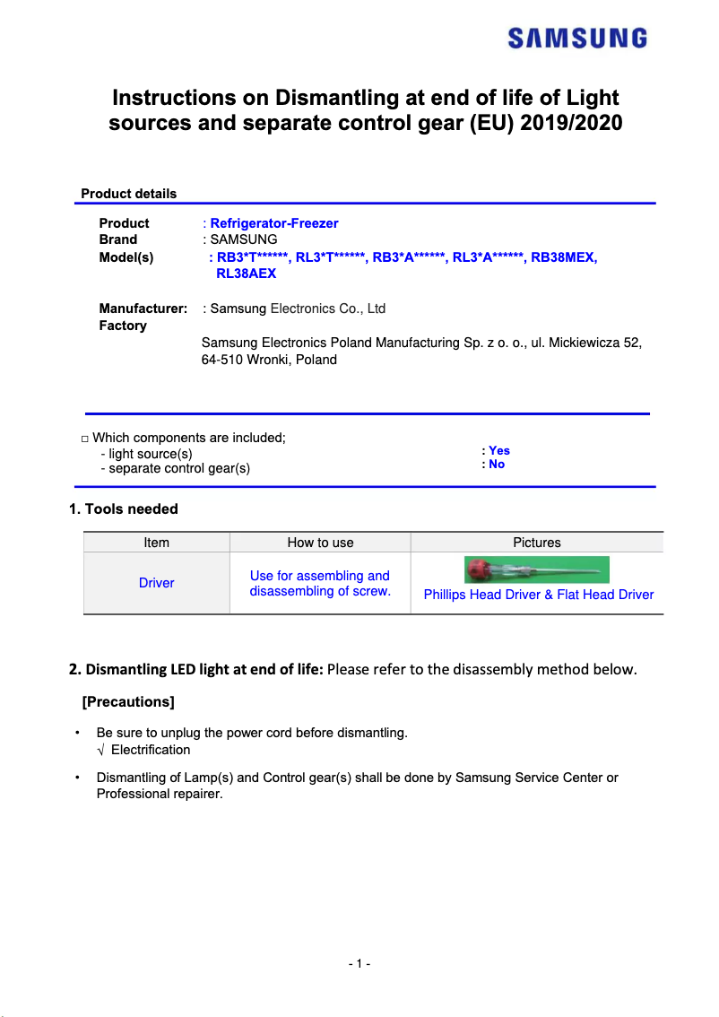 Página 1 del manual Manual de usuario Samsung RB34T674EWW