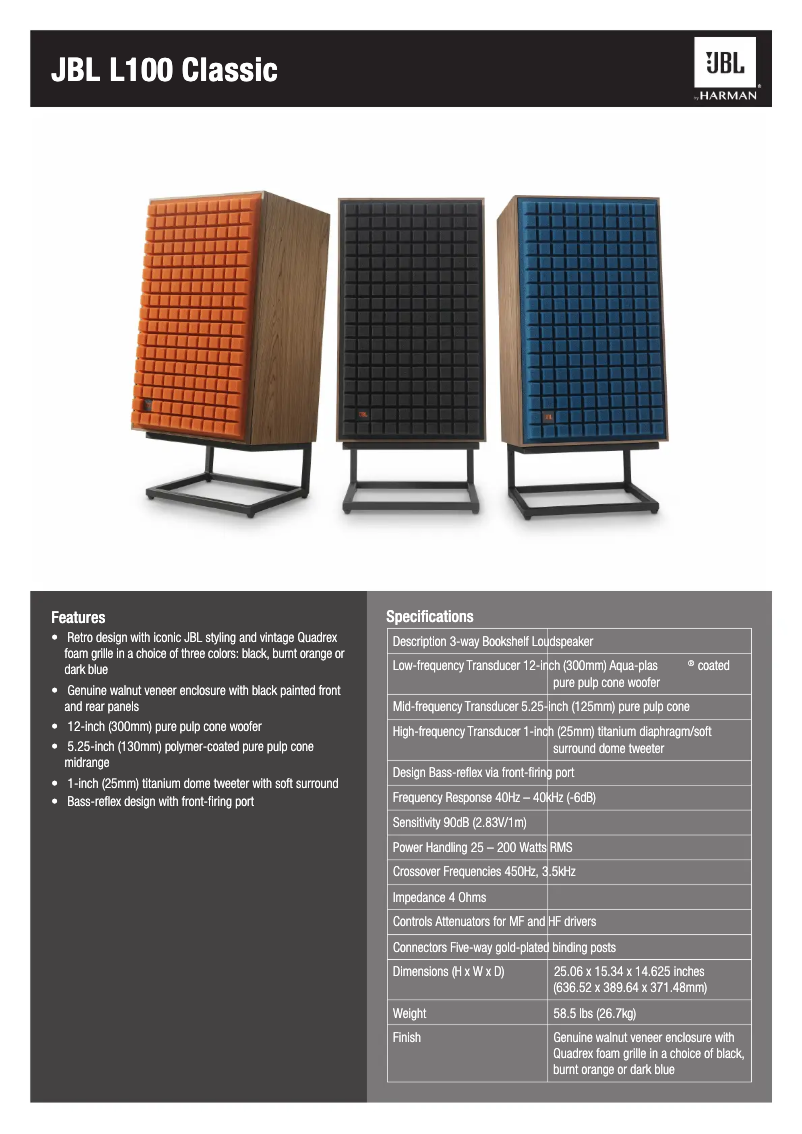 Imagen de la primera página del manual del dispositivo L100 Classic