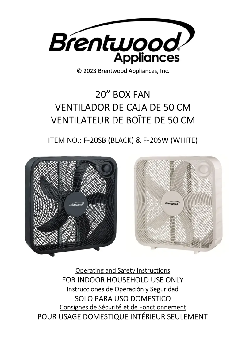 Página nº 1 - Manual de usuario Brentwood F-20SW