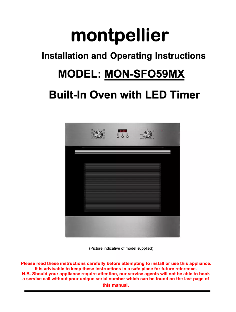 Página 1 del manual Manual de usuario Montpellier SFO59MX