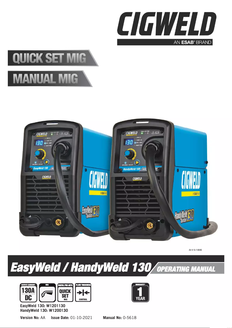 Página nº 1 - Manual de usuario Cigweld HandyWeld 130