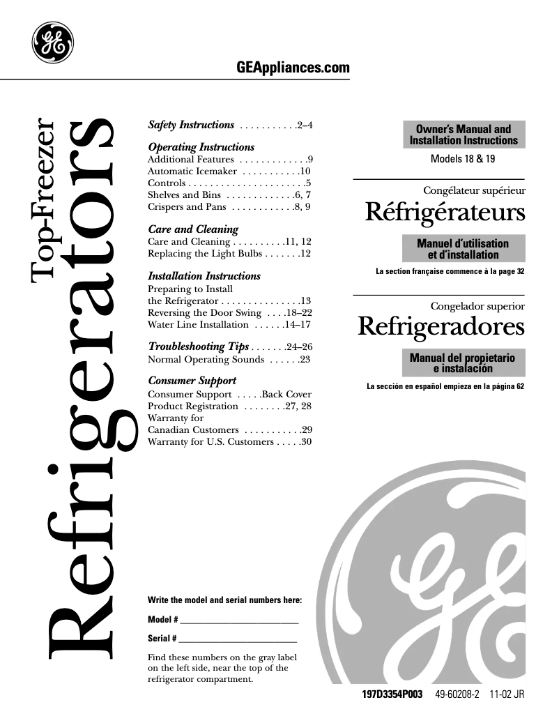 Imagen de la primera página del manual del dispositivo ETS19XBMBB