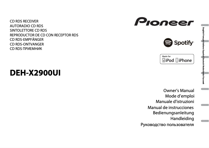 Página 1 del manual Manual de usuario Pioneer DEH-X2900UI