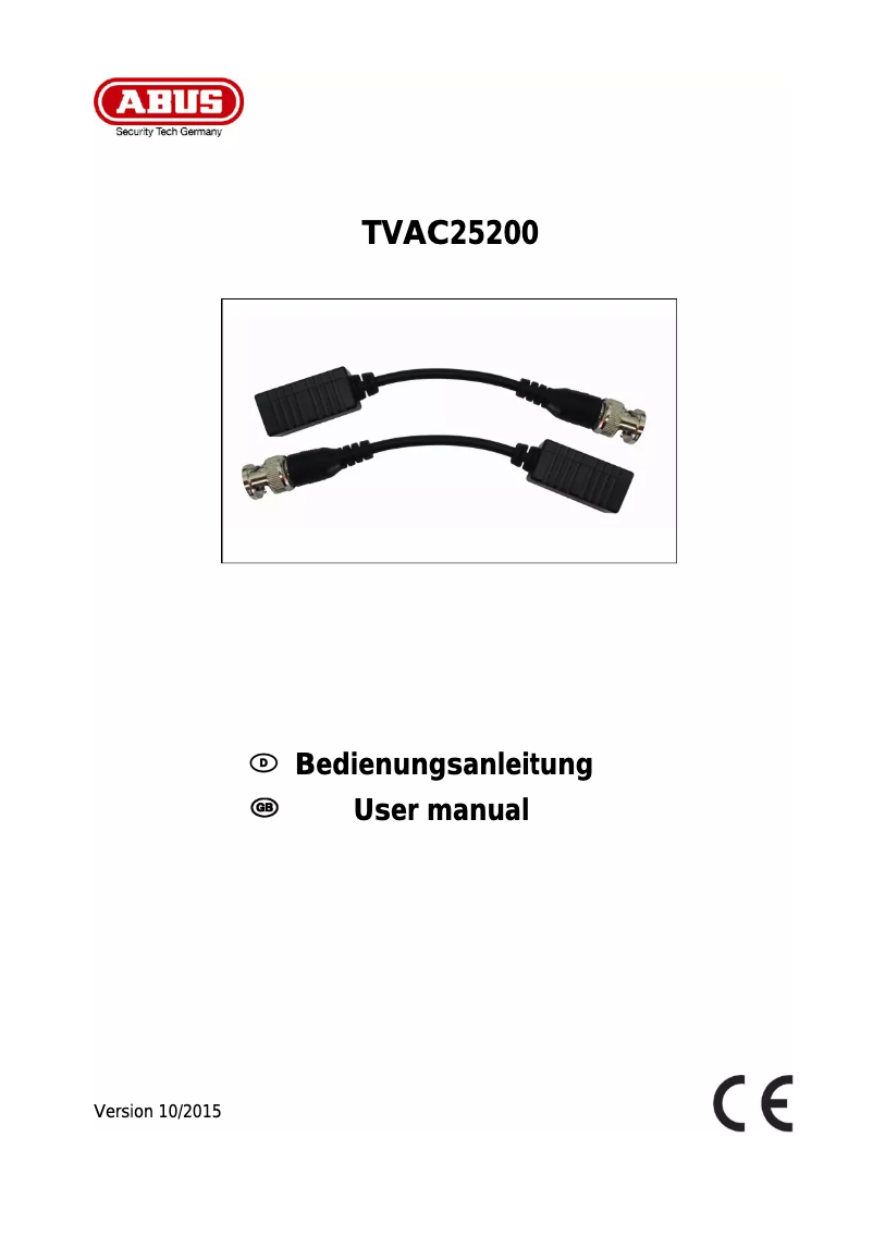 Imagen de la primera página del manual del dispositivo TVAC25200