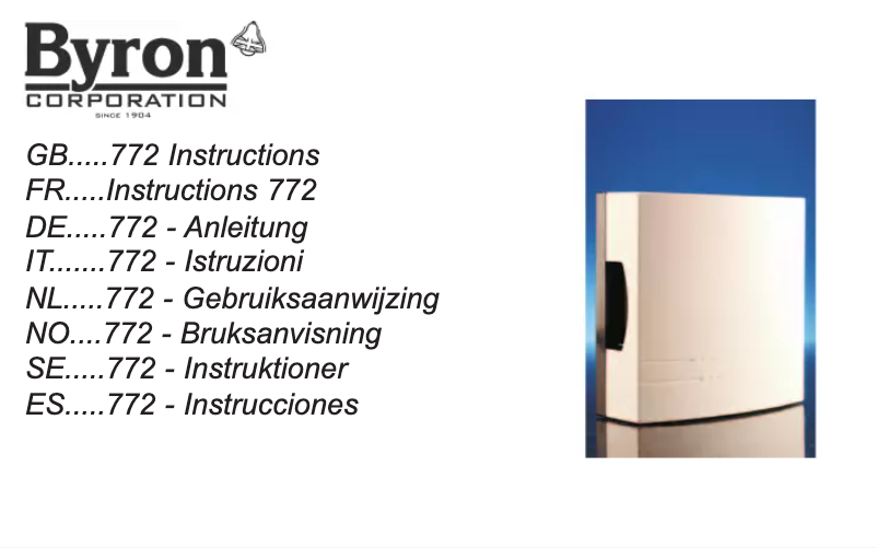 Imagen de la primera página del manual del dispositivo 772