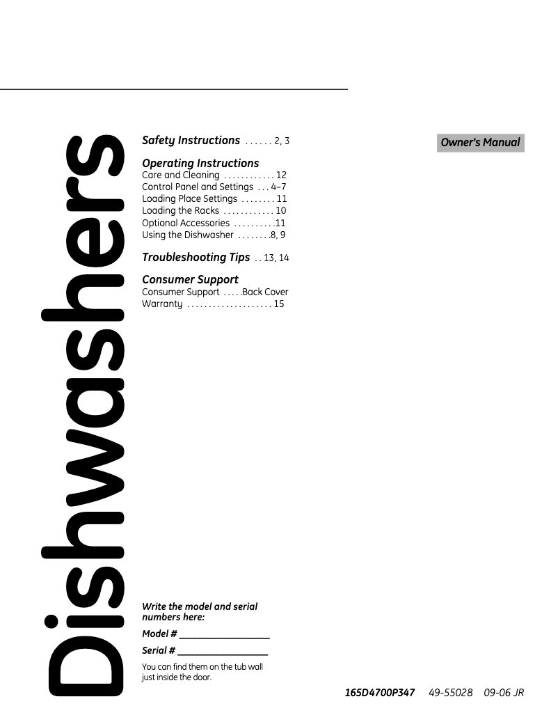 Imagen de la primera página del manual del dispositivo GLD6360LSS