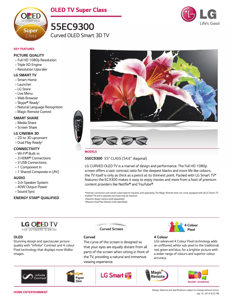 Imagen de la primera página del manual del dispositivo 55EC9300