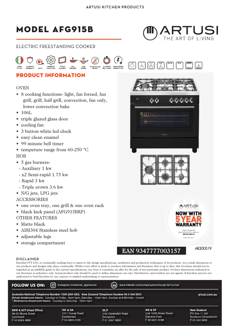 Imagen de la primera página del manual del dispositivo AFG915BKP