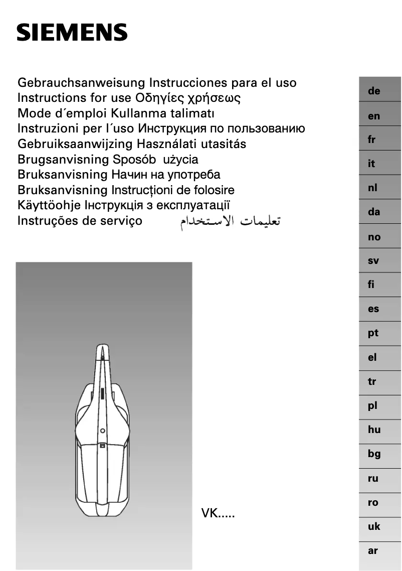 Página 1 del manual Manual de usuario Siemens VK50002