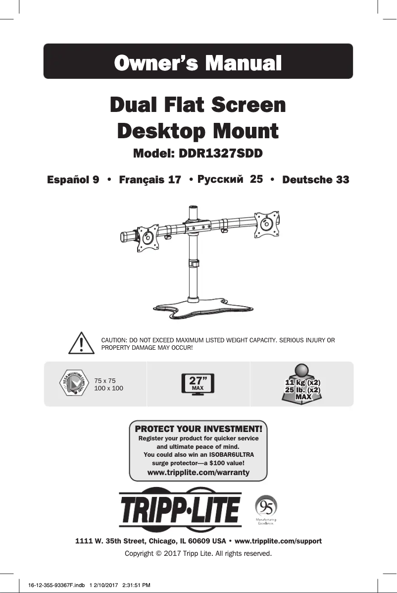 Página nº 1 - Manual de usuario Tripp Lite DDR1327SDD