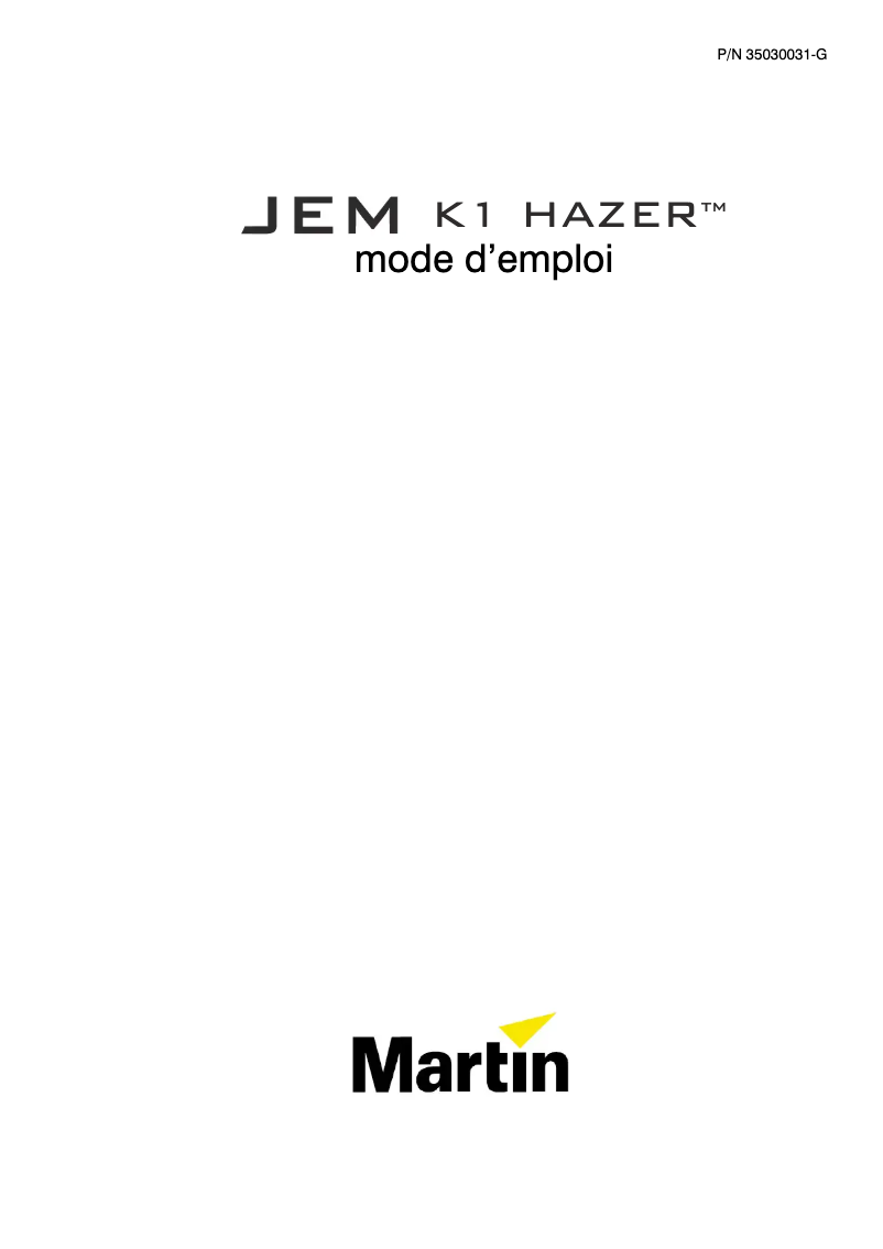 Página 1 del manual Manual de usuario Martin JEM K1 Hazer