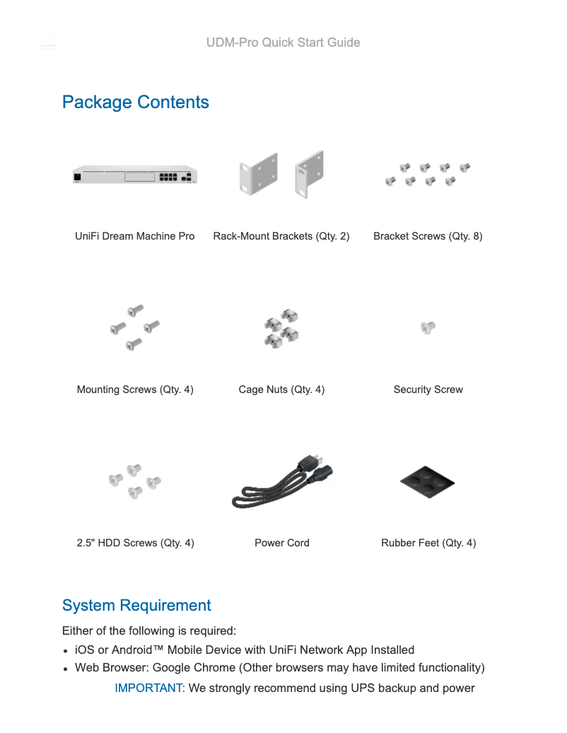 Página 1 del manual Manual de usuario Ubiquiti Networks UniFi Dream Machine Pro