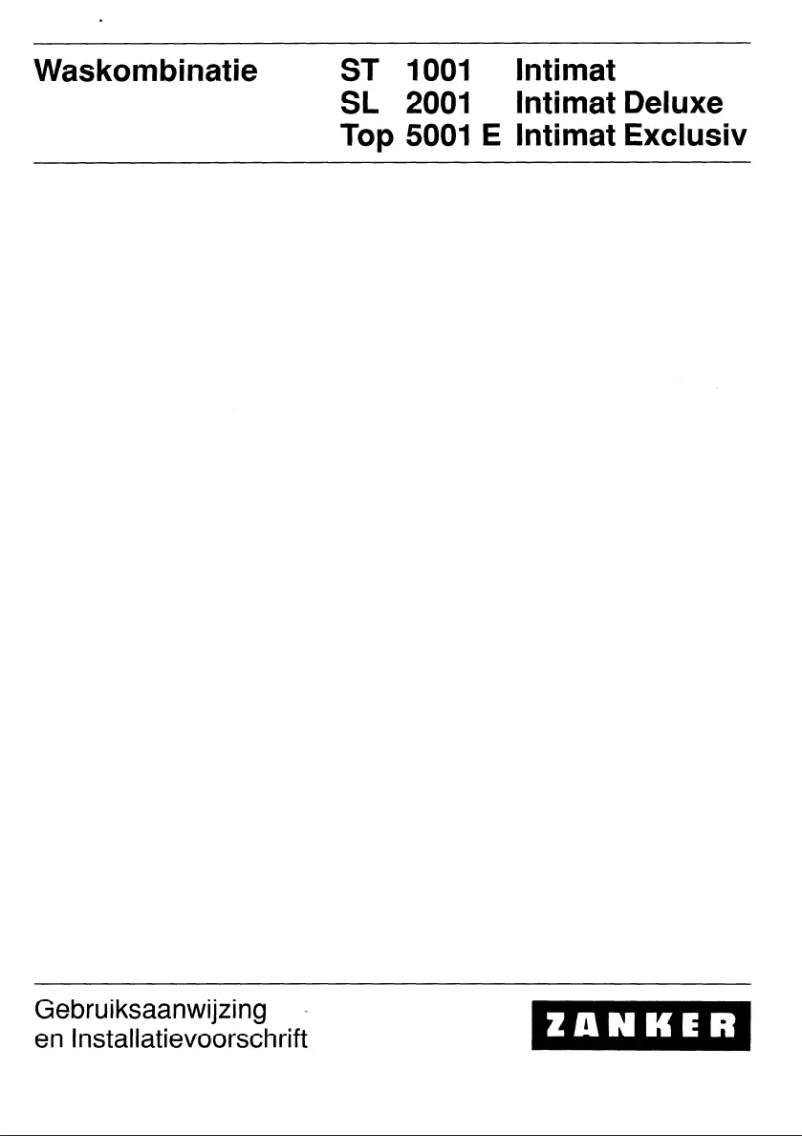 Página 1 del manual Manual de usuario Zanker ST 1001 INTIMAT